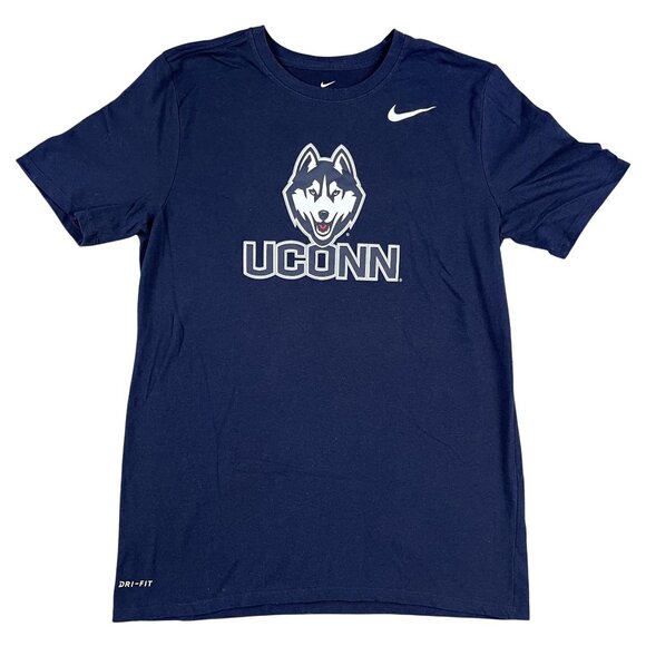 UConn Mens Nike Athletic Cut Dri-Fit Blue T-Shirt Sz Medium - Picture 1 of 5